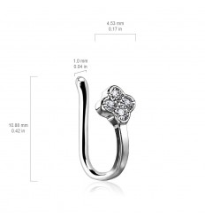 Fake Piercing Ring med Dia Flower