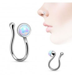 Fake Piercing Ring med Opalitt Stone