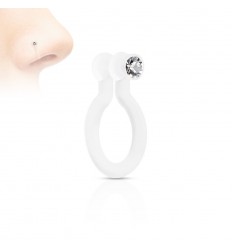 Falsk PTFE-ring med klar stein