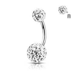 Navlepiercing med Epoxy Krystal Kugler - Christina Piercing - Kirurgisk stål 316L - Navlepiercing smykker | Piercingfabrikken.dk