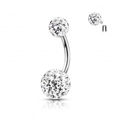 Navlepiercing med Epoxy krystallkuler