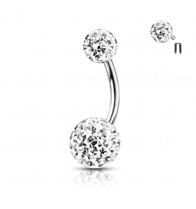 Navlepiercing med Epoxy krystallkuler