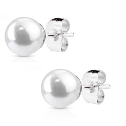 Øreringe med Syntetisk Perle - 0,8 mm 7 Kirurgisk stål | Piercingfabrikken.dk