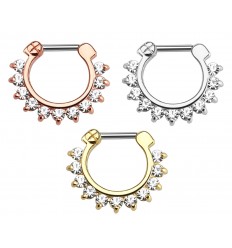 Piercing ring med steinkant