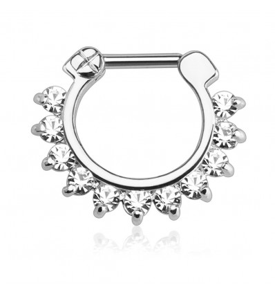 Piercing ring med steinkant