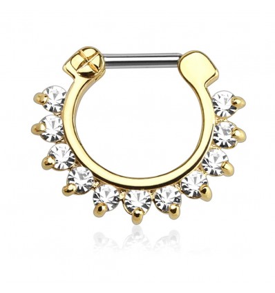 Piercing ring med steinkant