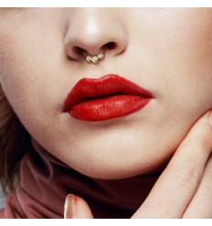 Piercing ring med tråd og 3 steiner