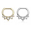 Piercing ring med 5 klare steiner