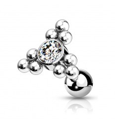 Helix-smykker med stein og 9 små kuler