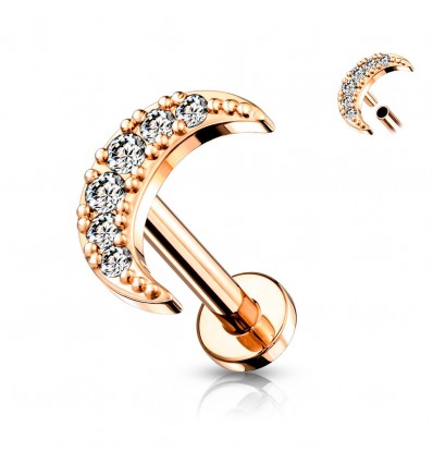 Labret med Crystal Crescent