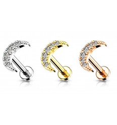 Labret med Crystal Crescent