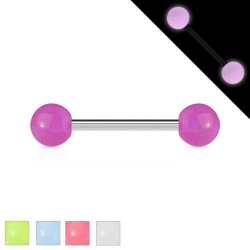 Selvlysende Tungepiercing i Stål - 1,6 mm 16 mm 5 Gul Kirurgisk stål Plastik | Piercingfabrikken.dk