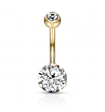Navlepiercing med stor stein