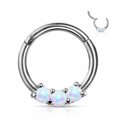 Clicker Ring med 3 Opalite Sten