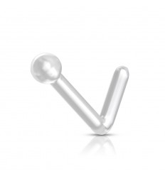 Gjennomsiktig nesepiercing med ball