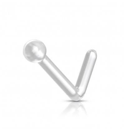 Gjennomsiktig nesepiercing med ball