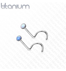 Neseskrue i Titanium med Opalitt Stone