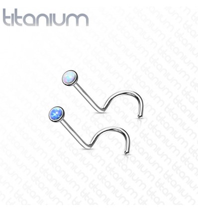 Neseskrue i Titanium med Opalitt Stone