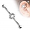 Industriell piercing med rund klar stein