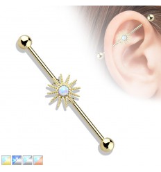 Industriell piercing med sol og opalittstein