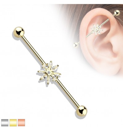 Industriell piercing med snøfnugg