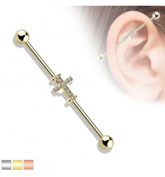Industriell piercing med kors