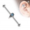 Industriell piercing med tribal og turkise steiner