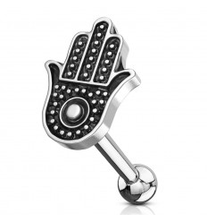 Piercingpinne med Hamsa-hånd
