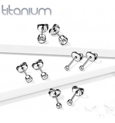Titanium Ørestikkere med Sten
