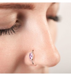 Piercing ring med klar Marquise Stone
