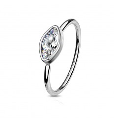 Piercing ring med klar Marquise Stone