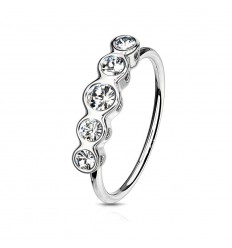 Piercing ring med 5 runde steiner
