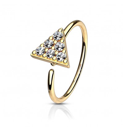 Piercing ring med krystall trekant