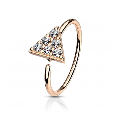 Piercing ring med krystall trekant