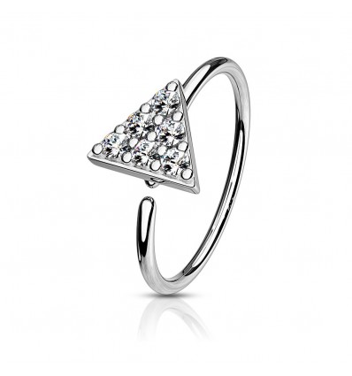 Piercing ring med krystall trekant