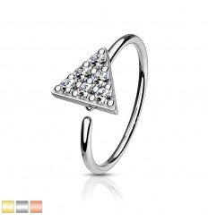 Piercing ring med krystall trekant