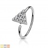 Piercing ring med krystall trekant