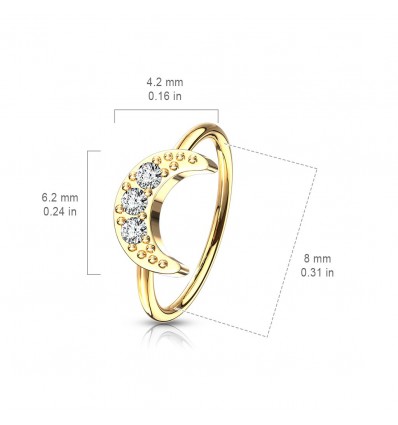 Piercing ring med halvmåne