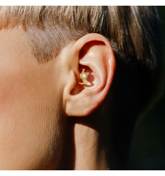 Daith-smykker med halvmåne og klar opalittstein