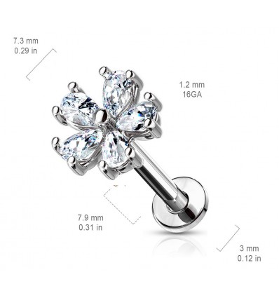 Labret med Petal Blomst