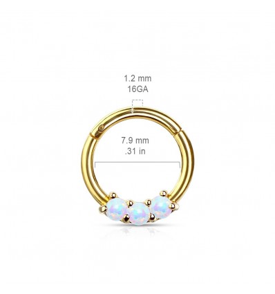 Clicker Ring med 3 Opalite Sten
