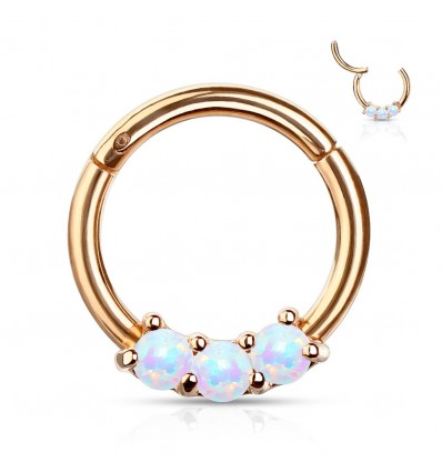 Clicker Ring med 3 Opalite Sten