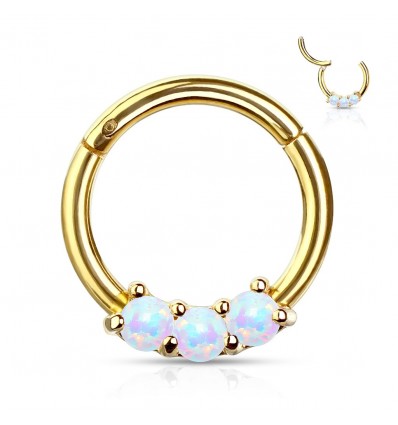 Clicker Ring med 3 Opalite Sten
