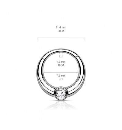 Clicker Ring med Bred Kant og Sten