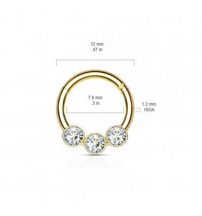 Clicker Ring med 3 Sten
