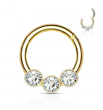 Clicker Ring med 3 Sten