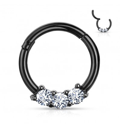 Clicker Ring med 3 Sten