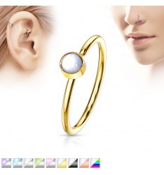 Piercing Ring med Lys Epoxy Sten