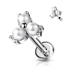 Labret med 3 perlefargede kuler