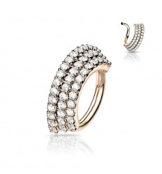 Piercing ring med 3 steinrader
